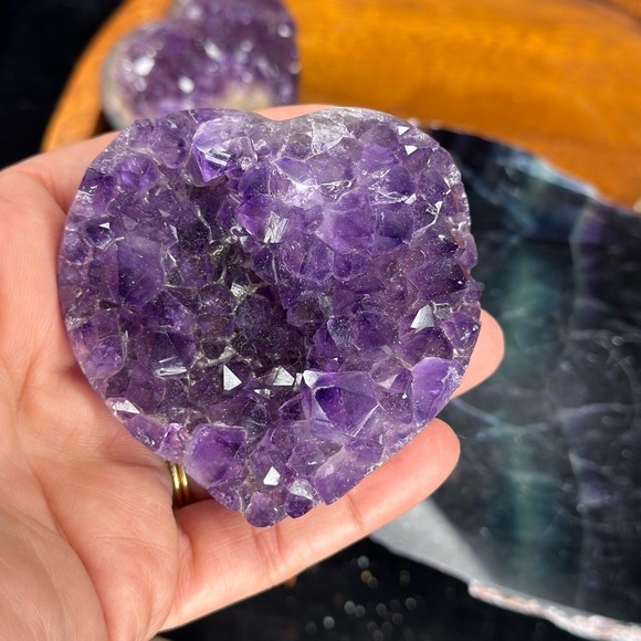 Accessories - 💜 AAA Quality Deep Purple Amethyst Quartz Heart – Brazil 💜